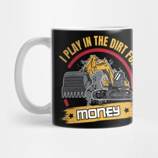 Funny Excavator and Construction Worker Heavy Equipment Mug